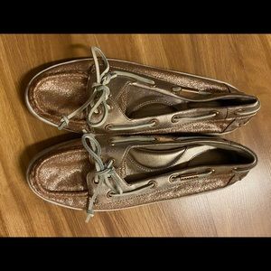 Coach Size 8 Gold Glitter Shoes